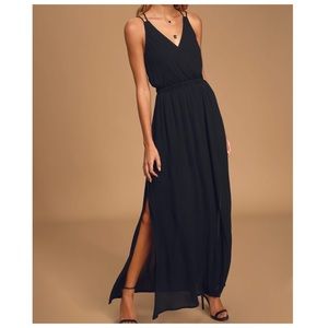 Lost in Paradise Black Maxi Dress